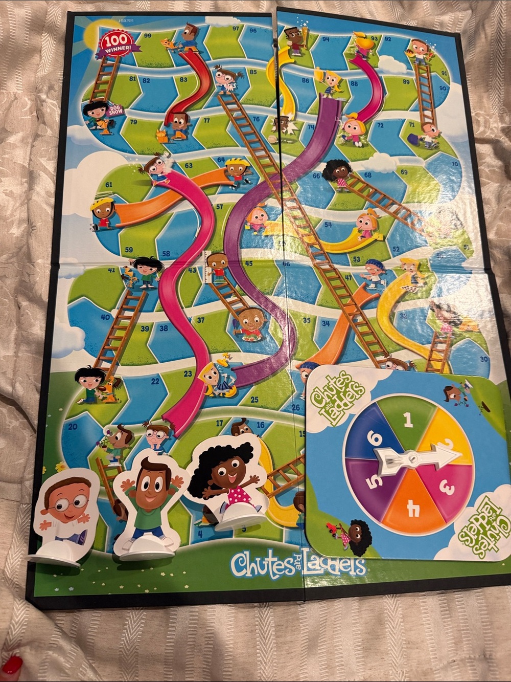 Chutes & Ladders Kids Board Game with Colorful Spinner